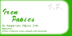 iren papics business card