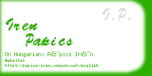 iren papics business card